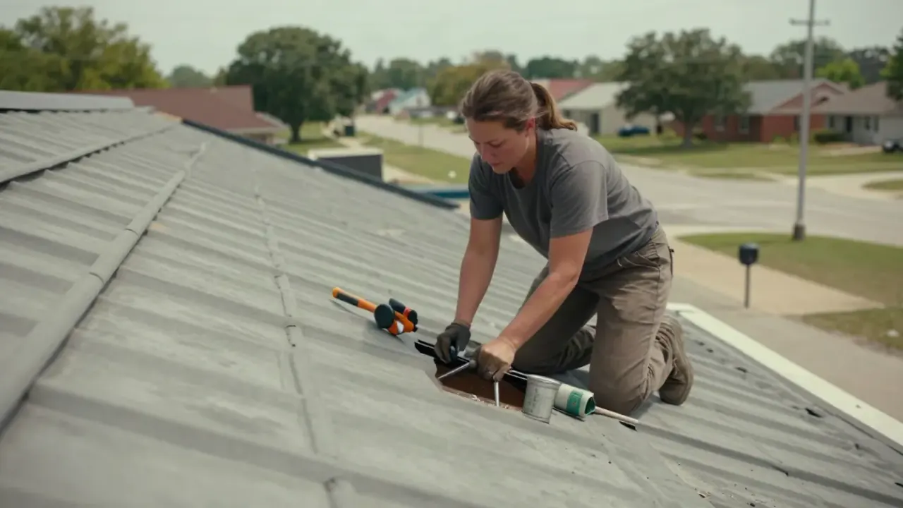 Flat and Low-Slope Roof Leak Repair in Baytown, Texas: professional performing Flat and Low-Slope Roof Leak Repair for a